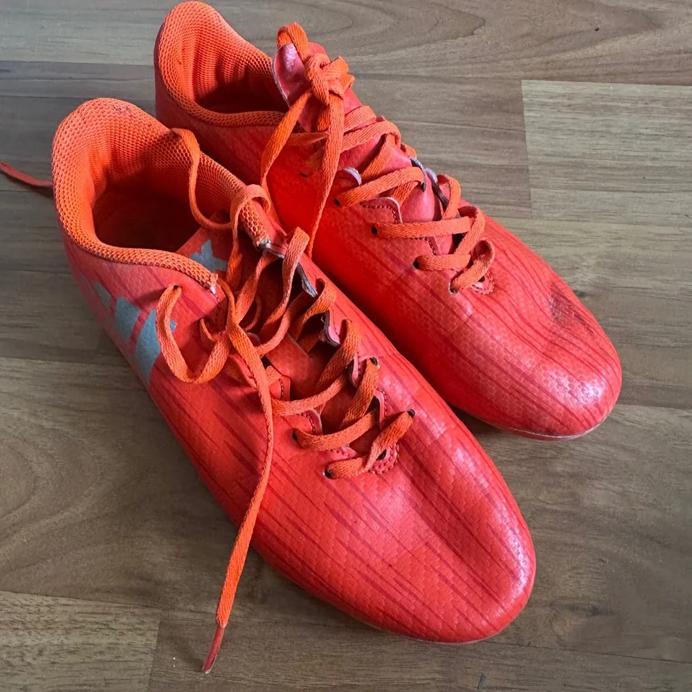 Adidas Soccer Cleats Orange‎ Youth Size 4 US M 3.5 UK FG Football Shoes
